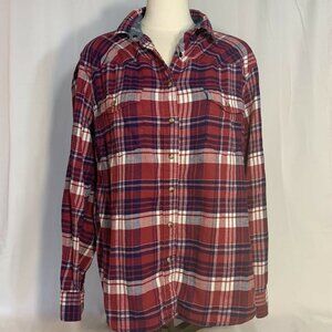 ZACH's GIRLFRIEND - Women's Plaid (Shell Snaps) Cotton Long Sleeve (Size Large)